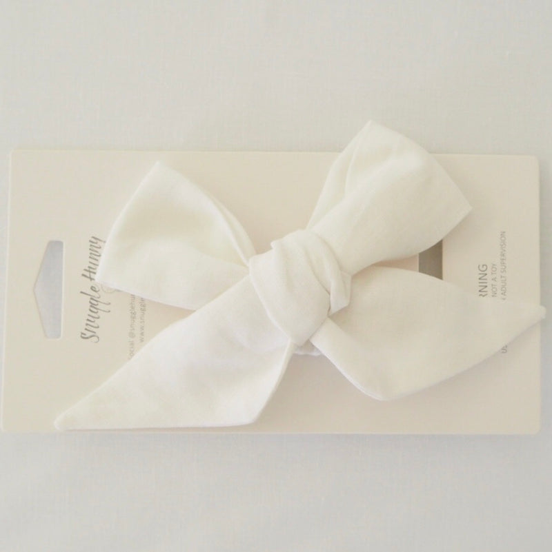 White Linen Headband Wrap