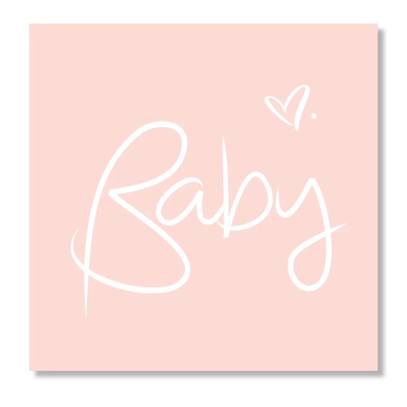 Baby Script Card - Pink