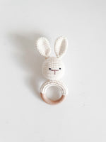 Crochet Bunny Rattle - Coconut