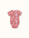 Sally strawberry print short sleeve bodysuit - pink