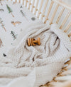 Warm Grey Diamond Knit Baby Blanket