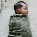 Dusty Olive - Organic Muslin Wrap