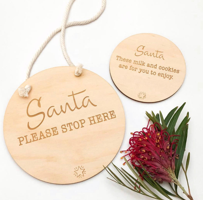 Santa Sign Set - Please Stop Here