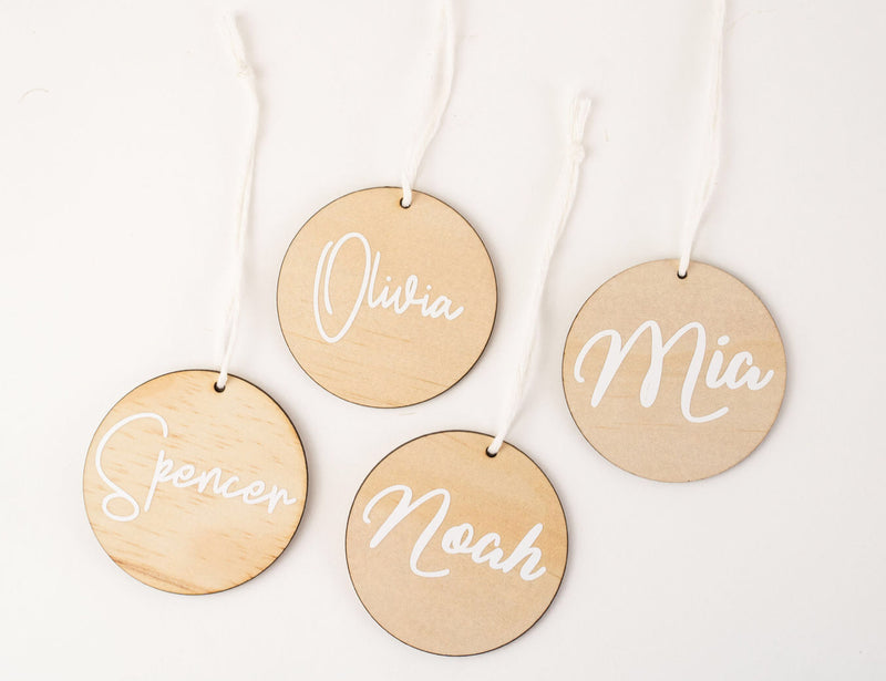 Personalised Wooden Circle Gift Tags