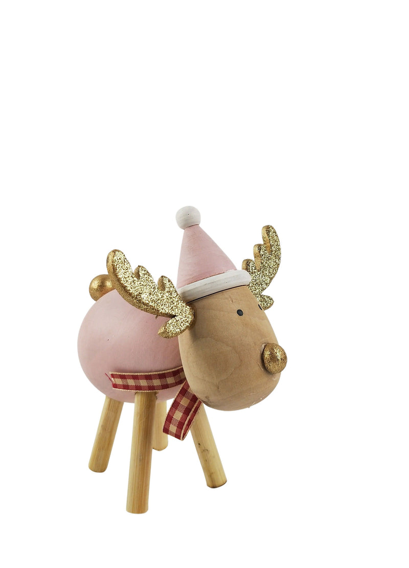 Wooden Quirky Reindeer Standing Decoration