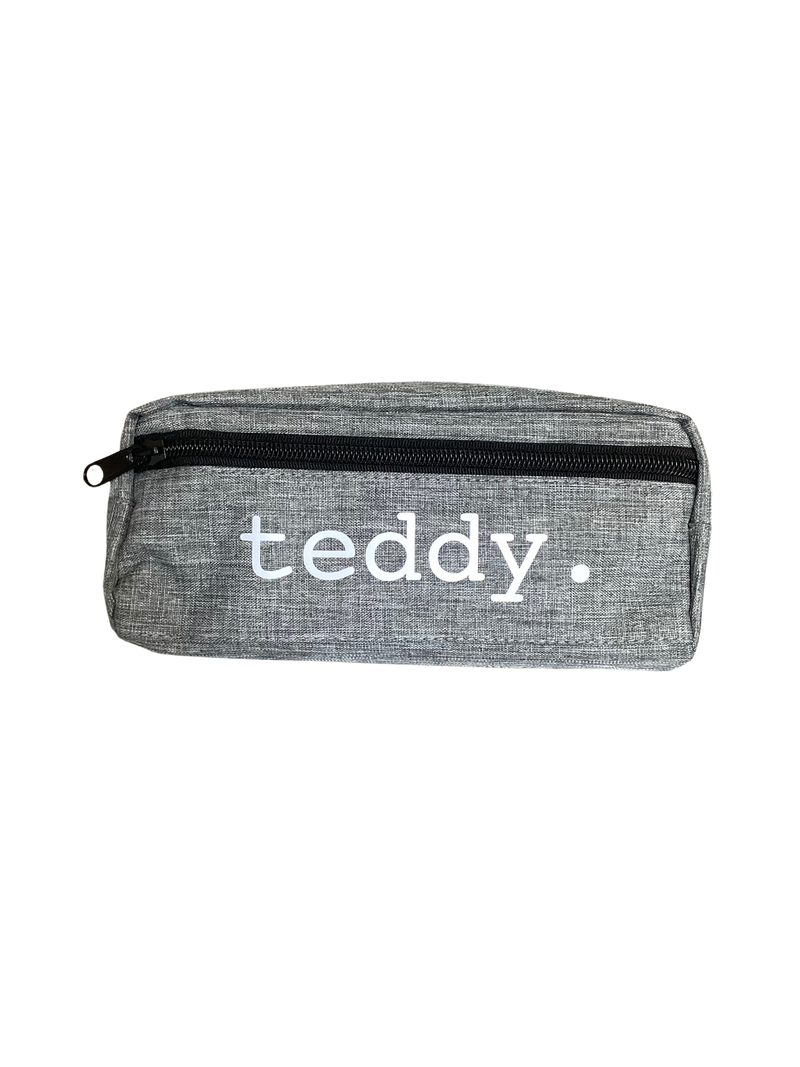 Personalised 2 compartment Pencil Case - Grey