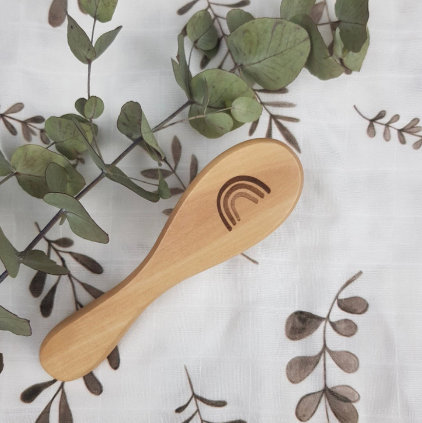 Wooden Baby Hairbrush - Rainbow