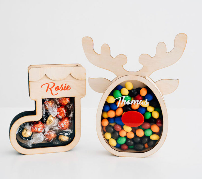 Personalised Wooden Reindeer Fillable Box