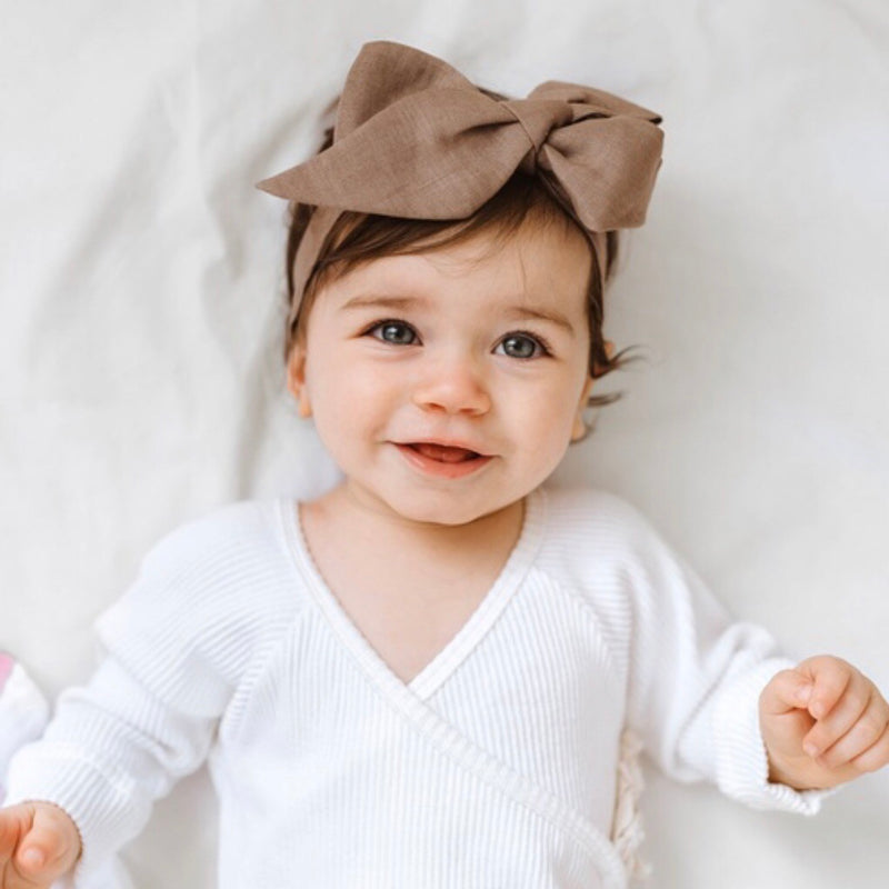 Chocolate Linen Headband Wrap