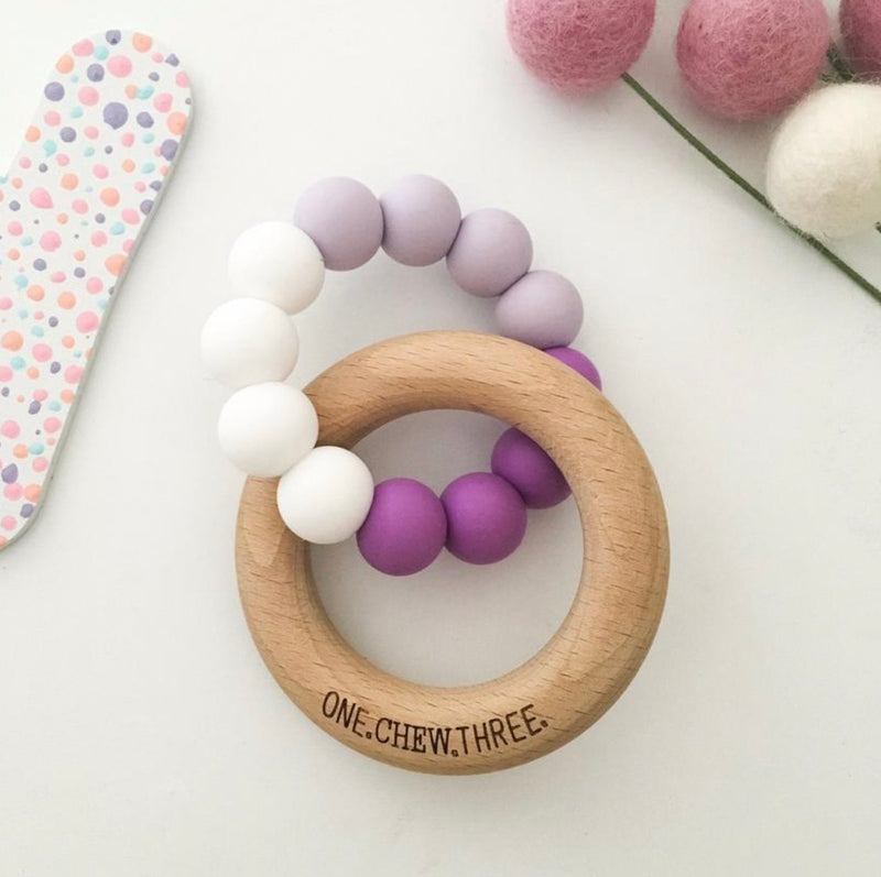Duo Silicone and Beech Wood Teether
