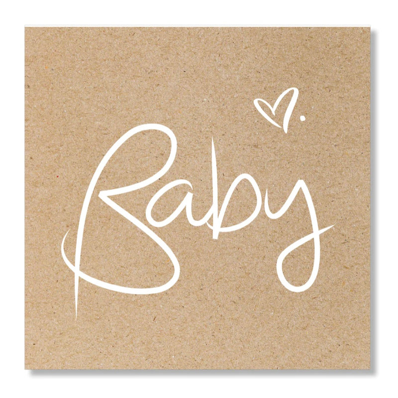 Baby Script Card - Kraft