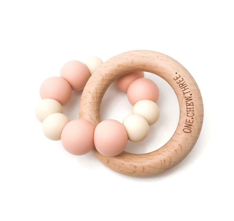 Duo Silicone and Beech Wood Teether