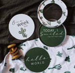 Cactus & Leaf Green Reversible Milestone Cards