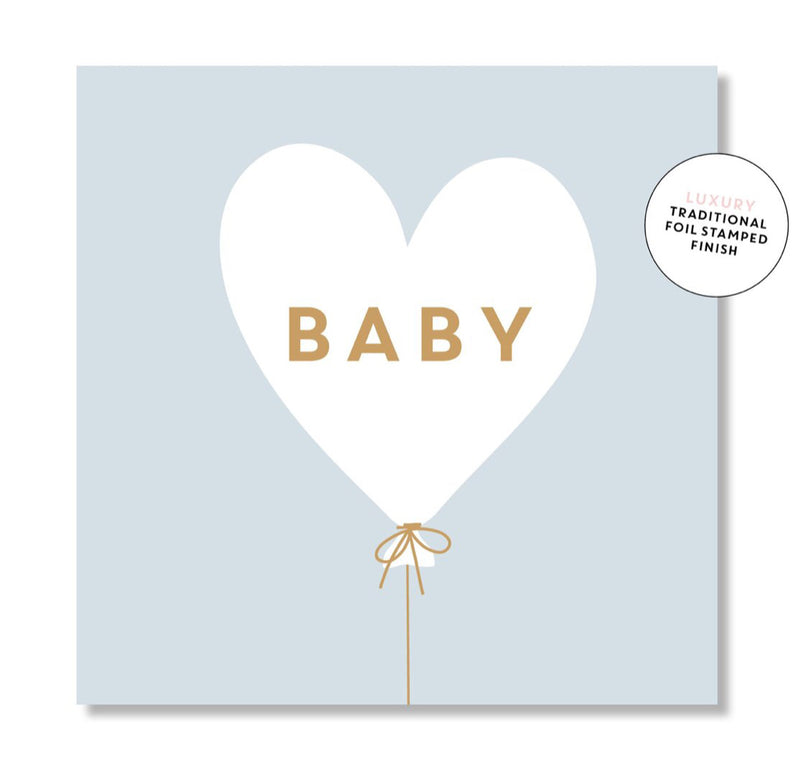 Baby Hearts Balloon (Blue) Card