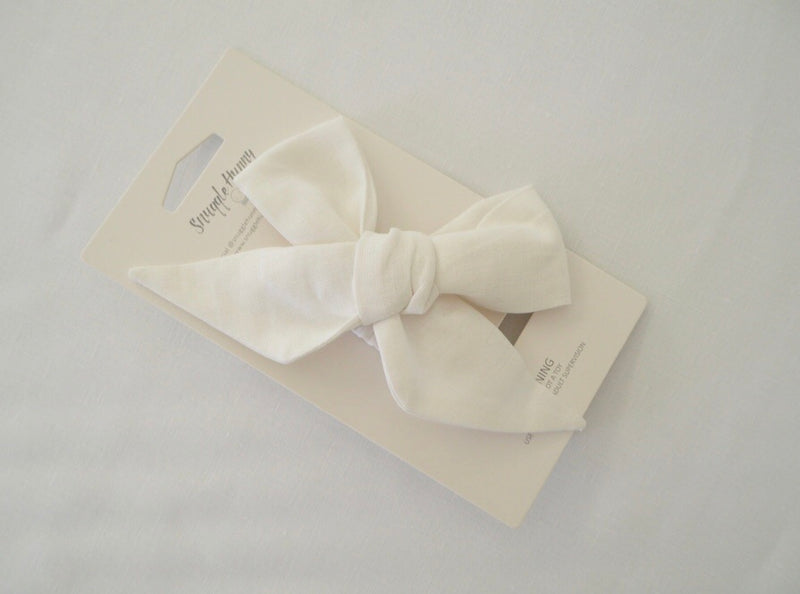 White Linen Headband Wrap