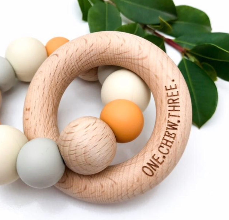 Natural Silicone and Beech Wood Teether