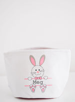 Personalised Bunny Easter Basket - Plain Font