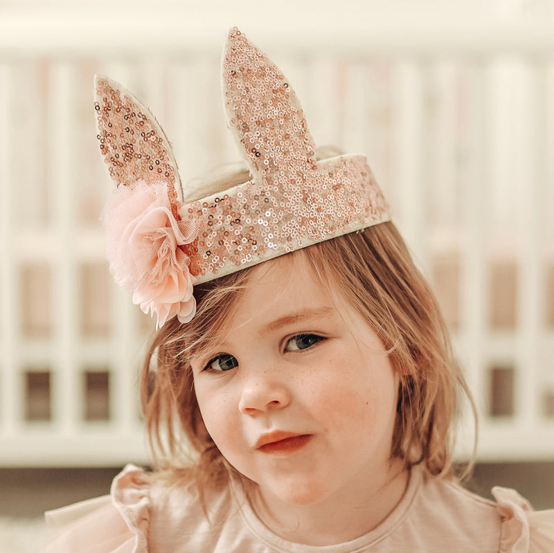 Sequin Bunny Crown - Rose Gold