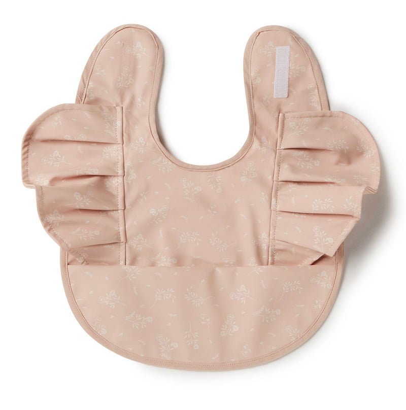 Dusty Rose Flower Frill - Snuggle Waterproof Bib