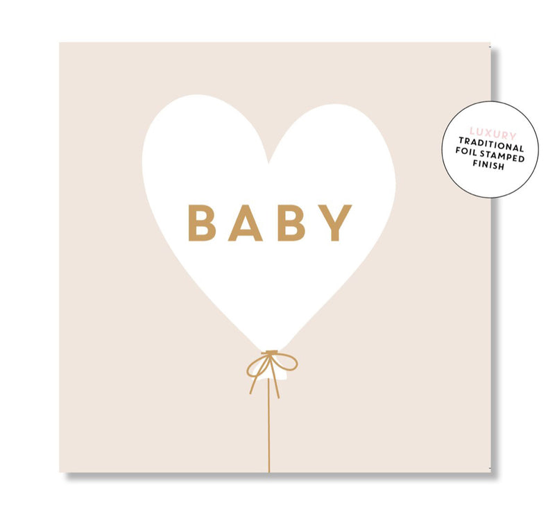 Baby Hearts Balloon (Beige) Card