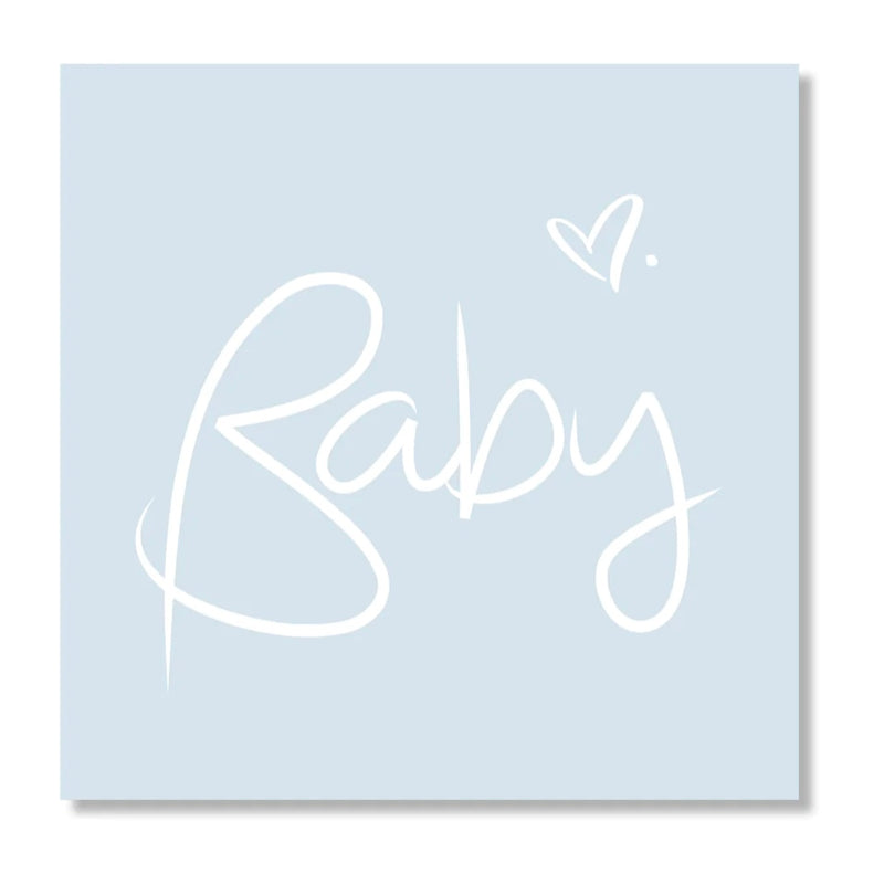 Baby Script Card - Blue
