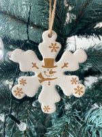 Handprinted Ceramic Christmas Ornaments