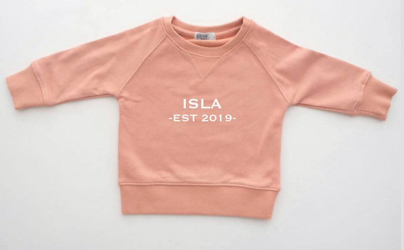 Personalised Name EST Sweater - Sizes 8 - 14